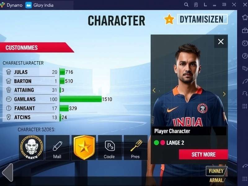 Dynamo Glory India character customization interface
